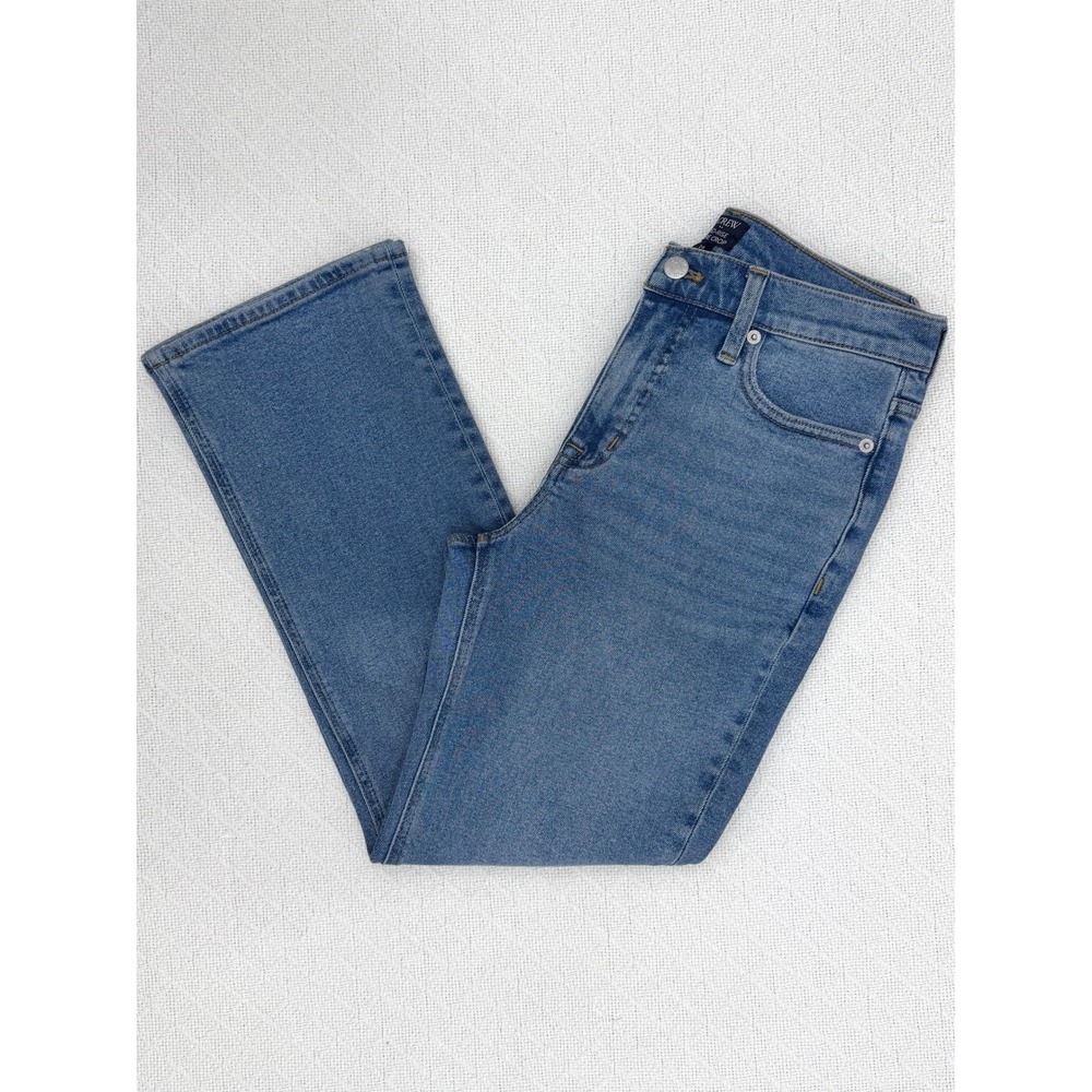J.Crew Mid-Rise Flare Crop Jeans Medium Wash Blue Denim Minimalist Womens 26